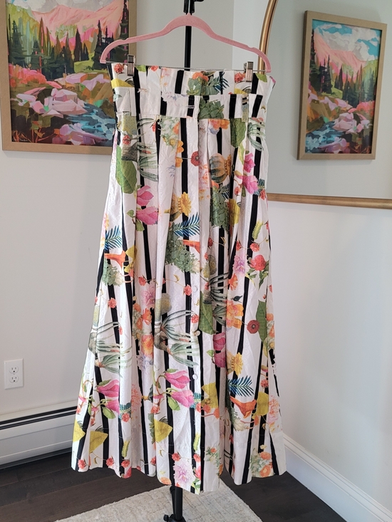 Gracia Dresses & Skirts - NWT Striped Floral Print Maxi Skirt GRACIA Boho Pockets Women's Size XL
